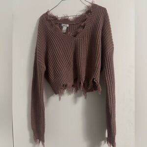 Rue21 V-Neck Distressed Sweater